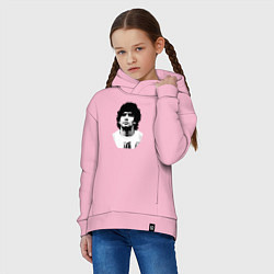 Толстовка оверсайз детская Диего Марадона, цвет: светло-розовый — фото 2