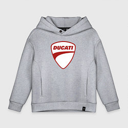 Толстовка оверсайз детская Ducati Logo Дукати Лого Z, цвет: меланж