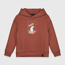 Детское худи оверсайз Крыса под зонтиком