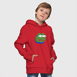 Толстовка оверсайз детская Pepe MonkaS, цвет: красный — фото 2