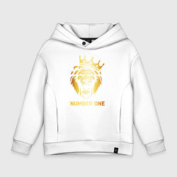 Толстовка оверсайз детская ЗОЛОТОЙ ЛЕВ, цвет: белый