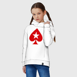 Толстовка оверсайз детская Покер Пики Poker Stars, цвет: белый — фото 2