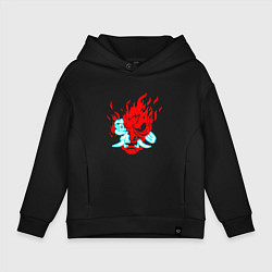 Детское худи оверсайз Cyberpunk neon samurai