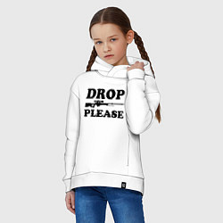 Толстовка оверсайз детская Drop Please, цвет: белый — фото 2