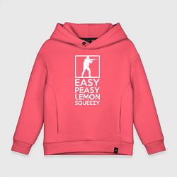 Толстовка оверсайз детская Изи пизи лемон сквизи CS GO, цвет: коралловый