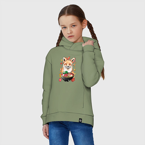 Детское худи оверсайз Лиса / Авокадо – фото 3