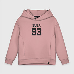 Толстовка оверсайз детская BTS - Suga 93, цвет: пыльно-розовый