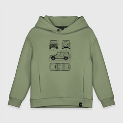 Детское худи оверсайз MERCEDES-BENZ G-CLASS СХЕМА