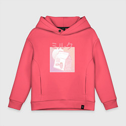 Толстовка оверсайз детская Vaporwave Strawberry Milk, цвет: коралловый