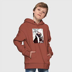 Толстовка оверсайз детская Hitsugaya Toshiro, цвет: кирпичный — фото 2