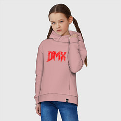 Толстовка оверсайз детская Рэпер DMX логотип logo, цвет: пыльно-розовый — фото 2