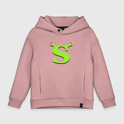 Толстовка оверсайз детская Shrek: Logo S, цвет: пыльно-розовый