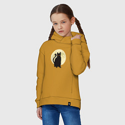 Толстовка оверсайз детская Moon Cat, цвет: горчичный — фото 2