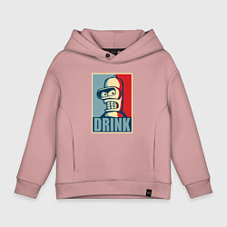 Толстовка оверсайз детская Bender, цвет: пыльно-розовый
