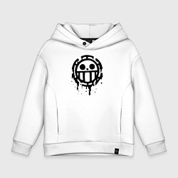 Толстовка оверсайз детская One Piece знак черной краской, цвет: белый