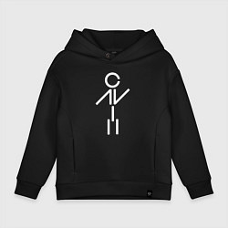 Толстовка оверсайз детская AVICII human, цвет: черный