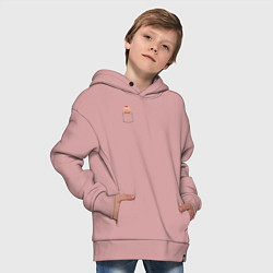 Толстовка оверсайз детская Рагнар в кармане, цвет: пыльно-розовый — фото 2