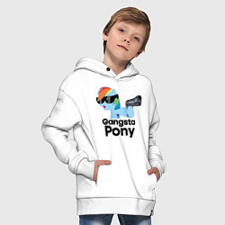 Толстовка оверсайз детская Gangsta pony, цвет: белый — фото 2
