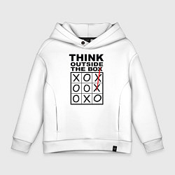 Толстовка оверсайз детская THINK OUTSIDE THE BOX, цвет: белый