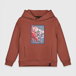 Детское худи оверсайз Цветение Сакуры на фоне Фудзи
