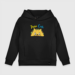 Толстовка оверсайз детская Taco Cat, цвет: черный