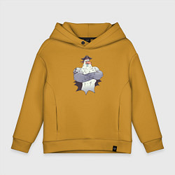 Толстовка оверсайз детская Чайка Пират - Seagull Pirate, цвет: горчичный