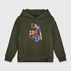 Толстовка оверсайз детская Lionel Messi Barcelona Argentina!, цвет: хаки
