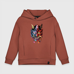 Толстовка оверсайз детская Два лица, цвет: кирпичный