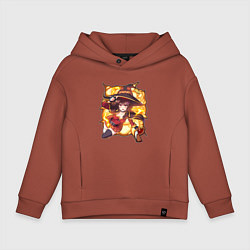 Толстовка оверсайз детская Мегумин из коносубы взрыв, цвет: кирпичный