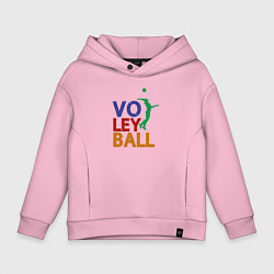 Толстовка оверсайз детская Game Volleyball, цвет: светло-розовый