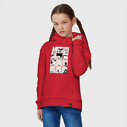 Толстовка оверсайз детская Какой ты кот сегодня год, цвет: красный — фото 2