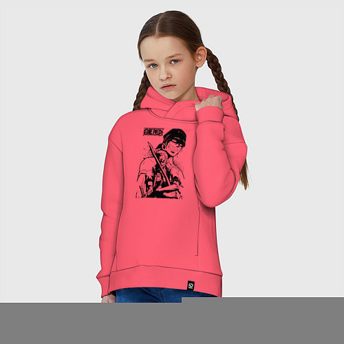 Детское худи оверсайз Ророноа Зоро One Piece / Коралловый – фото 3