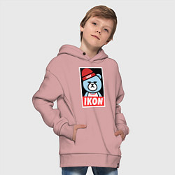 Толстовка оверсайз детская IKON YG Bear Dope, цвет: пыльно-розовый — фото 2