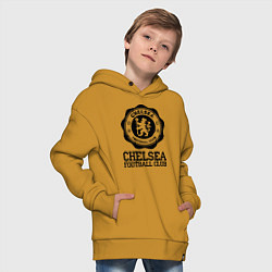 Толстовка оверсайз детская Chelsea FC: Emblem, цвет: горчичный — фото 2