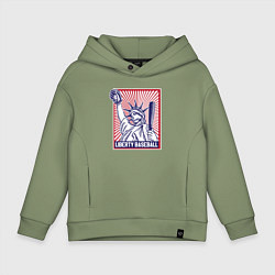 Толстовка оверсайз детская Бейсбол Liberty city, цвет: авокадо