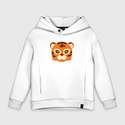 Толстовка оверсайз детская Cute Tiger, цвет: белый