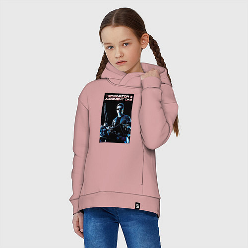 Детское худи оверсайз Арнольд Шварценеггер / Пыльно-розовый – фото 3