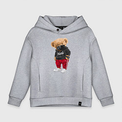 Детское худи оверсайз Крутой медвежонок в спортивках