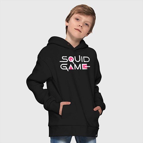 Детское худи оверсайз Squid game - Игра в кальмара / Черный – фото 4