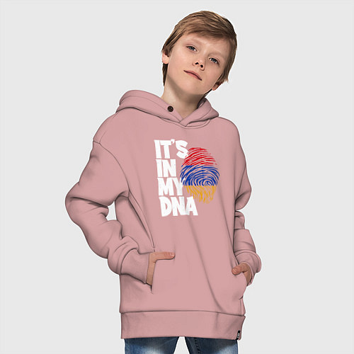 Детское худи оверсайз ДНК - Армения / Пыльно-розовый – фото 4
