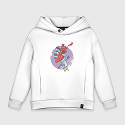 Толстовка оверсайз детская Zombie Heart, цвет: белый