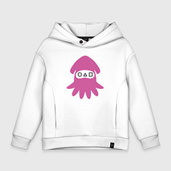 Толстовка оверсайз детская Squid Pink, цвет: белый