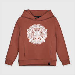 Детское худи оверсайз Руны, топоры и шлем