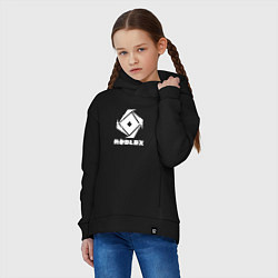 Толстовка оверсайз детская ROBLOX WHITE LOGO, цвет: черный — фото 2