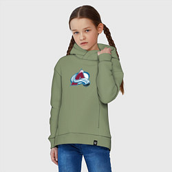 Толстовка оверсайз детская Колорадо Эвеланш логотип, цвет: авокадо — фото 2
