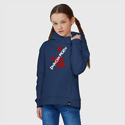 Толстовка оверсайз детская Depeche Mode красная роза, цвет: тёмно-синий — фото 2