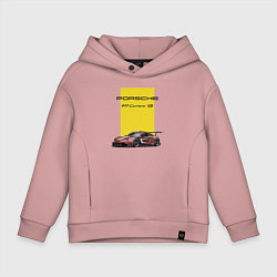 Толстовка оверсайз детская Porsche Carrera 4S Motorsport, цвет: пыльно-розовый