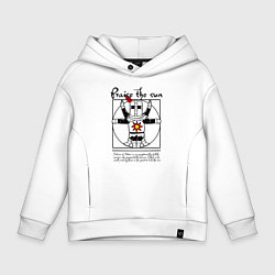 Толстовка оверсайз детская Dark Souls - Praise the Sun!, цвет: белый