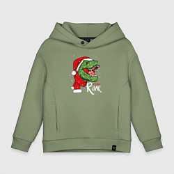 Толстовка оверсайз детская T-rex Merry Roar, цвет: авокадо