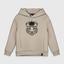 Толстовка оверсайз детская Family Look Тигрёнок, цвет: миндальный